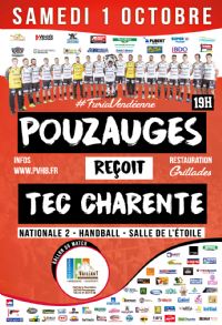 N2M Handball - Pouzauges reçoit TEC Handball. Le samedi 1er octobre 2016 à Pouzauges. Vendee.  19H00